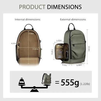 TAAOKA Camera Sling Bag, DSLR/SLR/Mirrorless Camera Backpack Case Shockproof Photography Backpack with Tripod Holder & Removable Modular Inserts Compatible with Canon/Nikon/Sony/Fuji - color: Green, size: Medium 9.06 x 5.12 x 15.16 inches