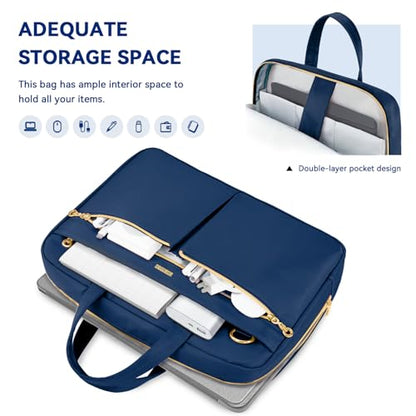 Ferkurn Laptop Bag Case Women Men Computer Bag Compatible with MacBook/HP/LG/Dell, Shoulder Strap Slim Carrying Messenger Briefcase, Blue, 14 Inch - color: Blue, size: 14 inch
