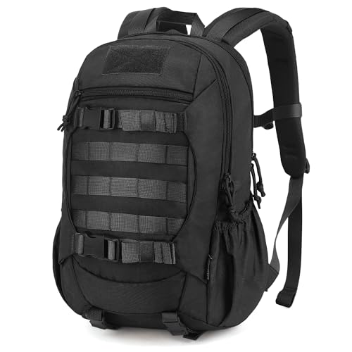 Mardingtop Small Tactical Molle Backpack for Men, 18L EDC Motorcycle Backpack,Hiking Daypack - color: Black