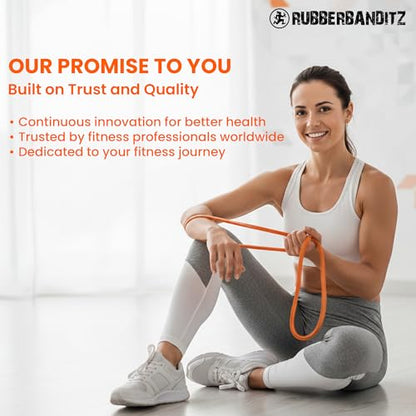 Rubberbanditz Pull Up Assist Resistance Bands Heavy Duty Loop Exercise Workout Bands for Powerlifting, Mobility, and Stretching - color: Orange