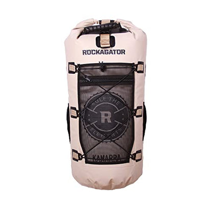 Rockagator Kanarra 90L Waterproof Backpack for Camping, Hiking, Mountaineering, Backpacking, Hunting, Fishing, Canoeing, Outdoor Activities, The Wet Outdoors - Large Capacity, Roll Top Closure, Tan
