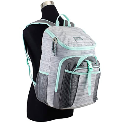FUEL Top Loader Backpack with Lunch Box Combo – 18” Two Compartment Water Resistant Durable Adjustable Straps with Side Water Bottle Pockets 2 in 1 Set – Slate Grey - color: Slate Grey