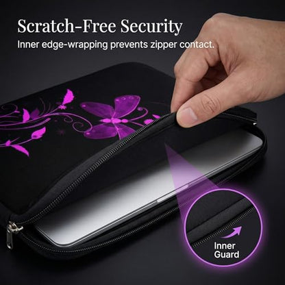 RICHEN 17 inch Laptop Shoulder Bag Carrying Case PC Cover Pouch with Handle Fits 15.6/16/17/17.3/17.4 inch Notebook (16-17.3 inch, Nice Butterfly) - color: Nice Butterfly