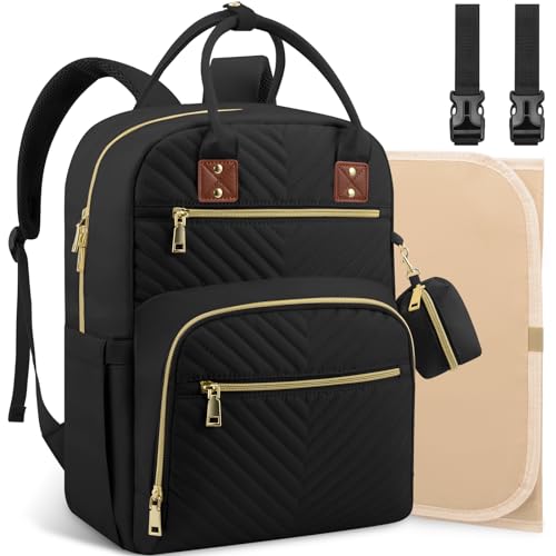 Tenot Baby Diaper Bag Backpack, Travel Diaper Bags for Baby Girl Boy Large Capacity Baby Bag Backpack for Women Black - color: Black