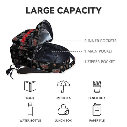 Personalized Truck Backpack for Kids Toddler - 17 Inch Boys Fire Truck School Backpacks, Cool Adjustable Lightweight Kids Bookbag for Travel - color: Red