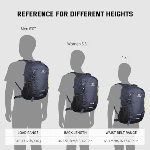 SKYSPER Small Hiking Backpack, 20L Lightweight Travel Backpacks Hiking Daypack for Women Men - color: Lantc20-navyblue, size: 20l