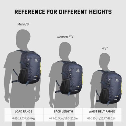 SKYSPER Small Hiking Backpack, 20L Lightweight Travel Backpacks Hiking Daypack for Women Men - color: Lantc20-navyblue, size: 20l