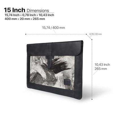 Londo Leather Sleeve Compatible with MacBook Pro 16 & MacBook Pro 15 Inch (M5, M4, M3, M2, M1, Pro, Max), Premium Top Grain Leather Laptop Bag, 2020 to 2026 Models - color: Black, size: 15-16 inches