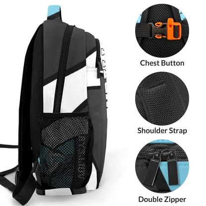 Volleyball Light Blue Black Shoulder Backpack Bag for Sports Travelling Hiking Camping - color: Muilti 17