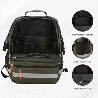 Madical Bag Empty First Aid Bag First Responder Trauma Backpack,Medical Backpack,Medical Emergency Kits Storage for EMT, EMS - color: Green