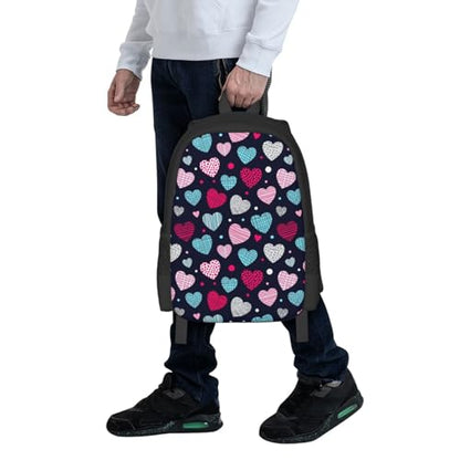 Breathable Outdoor Daypack Colorful Hearts, Durable Anti Theft Travel Backpack Adjustable Strap Shoulder Bag for Hiking Camping City Walking - color: Design (577)