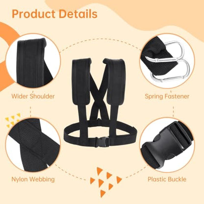 Sled Harness for Exercise, Physical Football Running Resistance Training, Tire Pulling Fitness Workout Equipment, Adjustable Padded Shoulder Strap
