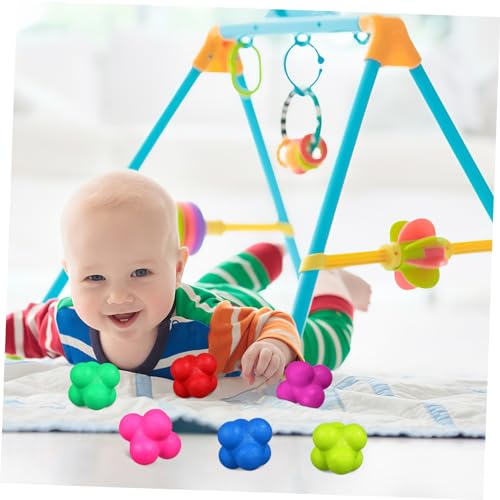 balacoo 6pcs Colorful Reaction Balls Hexagonal Motor Response Training Balls Reflex Training Toys Fitness Equipment Goalkeeper