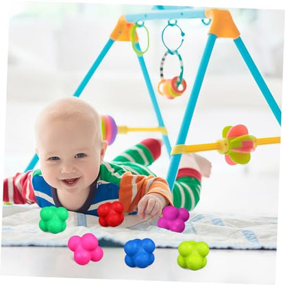 balacoo 6pcs Colorful Reaction Balls Hexagonal Motor Response Training Balls Reflex Training Toys Fitness Equipment Goalkeeper
