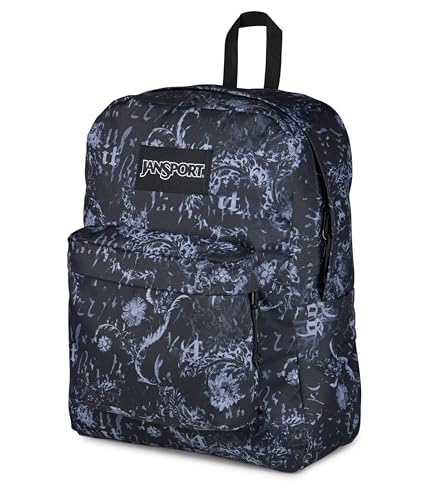 JanSport SuperBreak Plus Backpack with Padded 15-inch Laptop Sleeve and Integrated Bottle Pocket - Spacious and Durable Daypack for Work and Travel, Afflicted Black/Charcoal/Dk Grey - color: Afflicted Black/Charcoal/Dk Grey