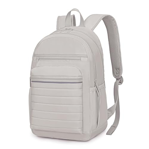 KEOFID Travel Backpack for Women, Womens Work Backpacks, Anti-theft Backpack Purse, Back pack for College Girls, Carry-On Travel Backpacks,Bookbag (Light Gray) - color: Light Gray, size: Large, style: Casual