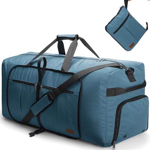 80L EXTRA LARGE Duffle Bag for Travel, 26" Foldable Travel Duffel Bag with Shoe Compartment for Men Women, Waterproof & Tear Resistant (Light Blue, EXTRA LARGE, 80L) - color: Light Blue, size: 80L