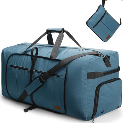 120L Foldable Waterproof Travel Duffel Bag for Men and Women with Shoe Compartment (Light Blue, EXTRA LARGE, 120L) - color: Light Blue, size: 120L