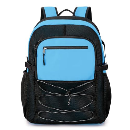 Fasrom Mesh Beach Bag Backpack with Wet Item Pocket, Swim Backpack for Pool, Travel and Gym (Patent Design, Empty Bag Only), Blue - color: Blue