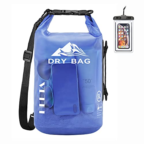 HEETA Dry Bag Waterproof for Women Men, 5L/10L/20L/30L/40L Roll Top Lightweight Dry Storage Bag Backpack with Phone Case for Travel Swimming Boating Kayaking Paddle Board Camping Beach Accessories - color: Bluish Violet, size: 30L