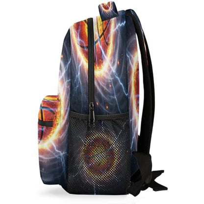 Basketball School Backpack Travel Bag for Men & Women - Lightweight Boys Girls Bookbag Daypack Fits 15.6 Inch Laptop for College Students, Middle High School, Teens
