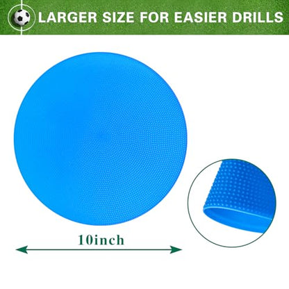 Poly Spot Markers 4inch/9 inch Non-Slip Rubber Agility Markers Flat Field Cones Floor Dots for Football, Soccer, Basketball Training Markers, School Activities, Exercise Drills, Social Distancing - style: 9inch 6Pcs(Blue)