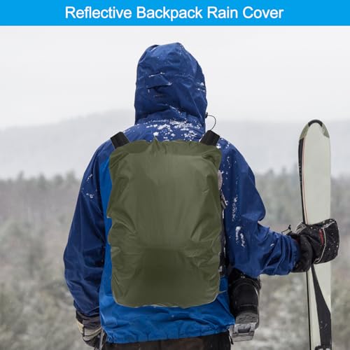 PATIKIL Waterproof Backpack Rain Cover with Anti-Slip Cross Buckle Straps & Drawstring Bag for Hiking Camping Traveling - color: Dark Green, size: X-Large