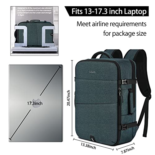 Lubardy Travel Backpack for Men Women 17 Inch Flight Approved Carry on Backpack Waterproof Large 40L Luggage Daypack Business College Weekender Overnight Laptop Backpack with 3 Packing Cubes, Blue - color: Blue(backpack With 3 Packing Cubes)