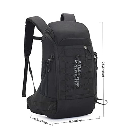 Bseash 40L Waterproof Hiking Camping Backpack with Rain Cover, Outdoor Sport Travel Daypack Rucksack for Skiing Cycling (Black) - color: Black