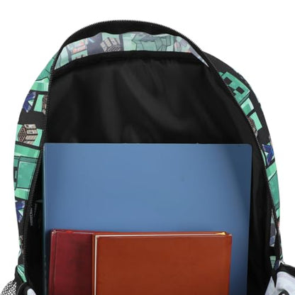 Bioworld Minecraft Creeper All-Over Print 18" Backpack - color: Minecraft Green-1