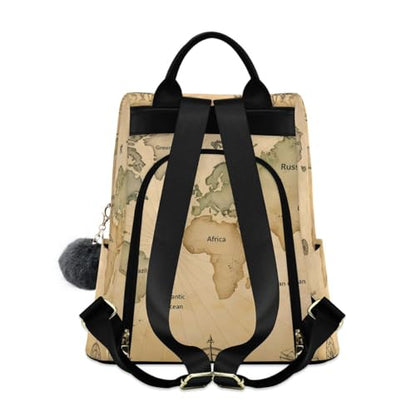 ALAZA Ancient Map Of The World Vignettes Compasses Dragons Sailboats Backpack Purse with Adjustable Straps for Woman Ladies - color: Multi 7