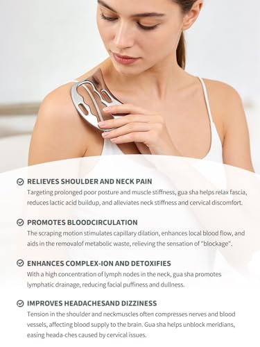 2-in-1 Stainless Steel Gua Sha Massage Tool Set, Muscle Scraper & IASTM Tools for Soft Tissue Mobilization, Myofascial Release, Body Skin Massage, Physical Therapy Sore Muscle Relief with Travel Pouch