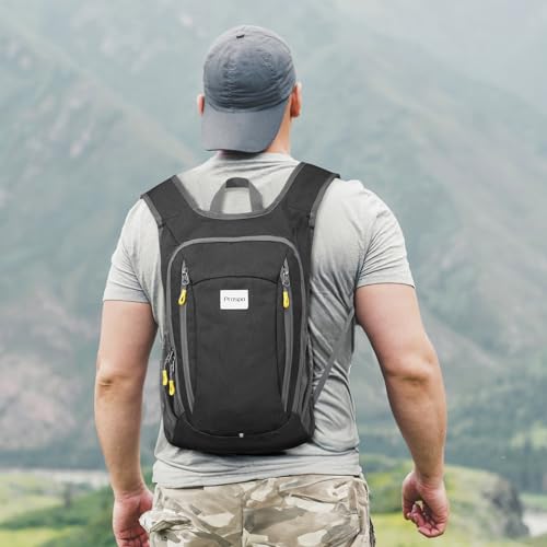 Prospo 12L Hiking Backpack Small Lightweight Travel Backpack for Women Men Casual Foldable Shoulder Bag - color: Dark Grey