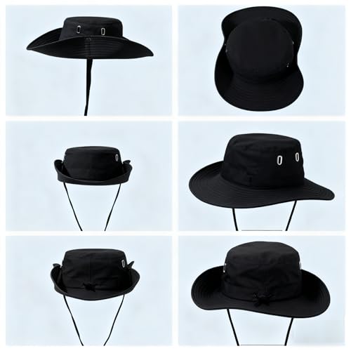 levayhill 16L Small Lightweight Foldable Backpack Sun Hats Travel, Black | Compact Packable Daypack with Bucket Hat For Men Women, Collapsible Bag Quick-dry Outdoor Hiking Beach Summer Fisherman Hat - color: Black