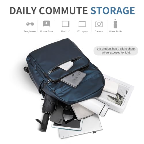 16 Inch Laptop Backpack for Men, Business Work Backpack for Everyday Commute, Waterproof Travel Office Computer Bag, Blue - color: Blue
