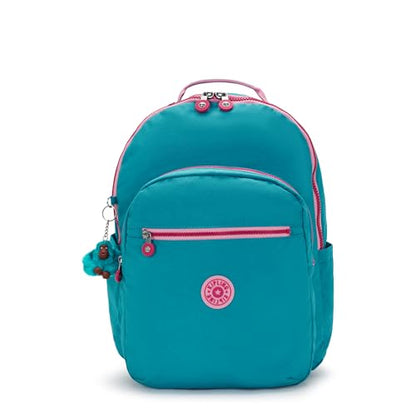 Kipling Women's Seoul Extra Large 17" Laptop Backpack, Durable, Roomy with Padded Shoulder Straps, Built-In Protective Sleeve - color: Striking Blue, size: 13.5''L x 17.75''H x 9''D