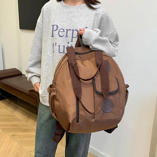 Large Capacity Nylon Backpack for Travel and Daily Use with Multiple Compartments School Bag Casual Handbag Shoulder Bag