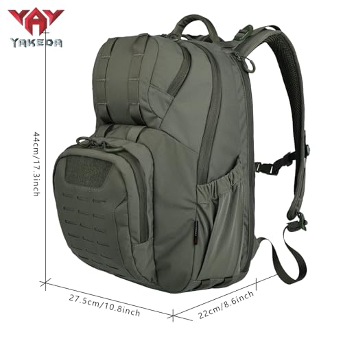 vAv YAKEDA 500D NylonTactical Military Backpack for Men,Fit 12.6-15.6 inches Laptop, Daily Bag for Hiking,hunting,running (Green) - color: Green