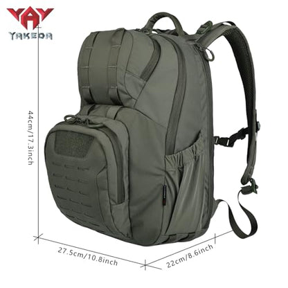 vAv YAKEDA 500D NylonTactical Military Backpack for Men,Fit 12.6-15.6 inches Laptop, Daily Bag for Hiking,hunting,running (Green) - color: Green