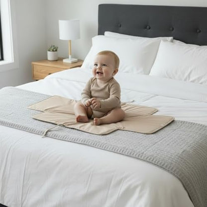 Portable Diaper Changing Pad - Soft and Easy to Clean Diaper Changing Mat for Babies - The Perfect Lightweight and Foldable Pad for Traveling - color: Beige