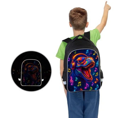 HiMagics Cute 3D Dinosaur School Backpack for Kindergarten Boys Girls Large Capacity Elementary School Bag with Reflective Safety Strips, Durable Bookbag for Grades 1st-12th Students - color: A13-dinosaur