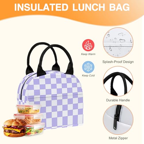 3PCS Backpack for Girls, Kids School Backpack Sets with Lunch Bag Pencil Case, Large Capacity 17 Inch Bookpack 3 in 1 Set for Teens Elementary Middle High School Students (Checker) - color: Pink Checker
