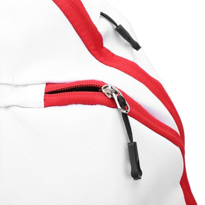 Basketball Backpack, Large Capacity Sports Bag with Laptop Ball Compartment, Soccer Backpack, For Men Using in Sports, Gym, Travel - color: White Red