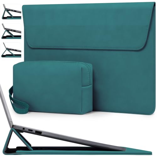 HYZUO 13 Inch Laptop Sleeve Case Bag with Adjustable Stand for MacBook Air 13 M5 A3449 M4 M3 M2 M1 2026-2018, 13" MacBook Neo 2026, MacBook Pro 13 M2 M1 2026-2016, Surface Pro, XPS 13, Dark Green - color: Dark Green, size: 13 Inch