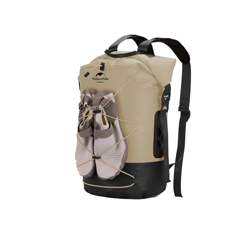 Naturehike Waterproof Backpack - Roll-Top Heavy Duty Kayaking Dry Bags for Men Women, 20L/30L/40L Closure Bag (Khaki, 20L) - color: Khaki, size: 20L