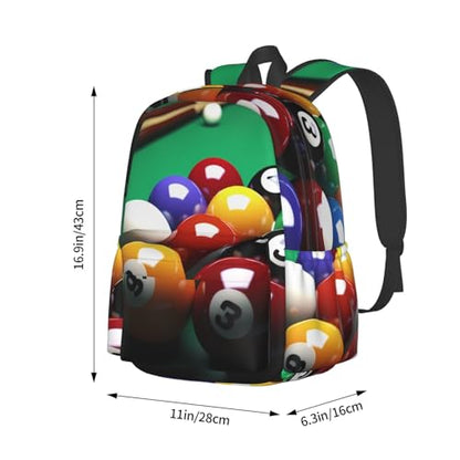 Billiards Travel Backpack for Men Women 15.6 inch Laptop Backpack Casual Daypack for Weekender - color: Billiards