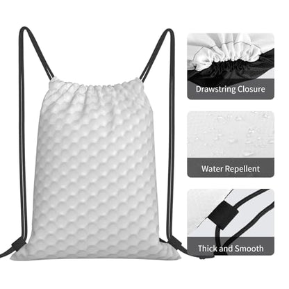Golf Ball Pattern Print Drawstring Bag Sport Gym Backpack Beach Travel Sack Draw String Yoga Bag For Men Women - color: Golf Ball Pattern Print