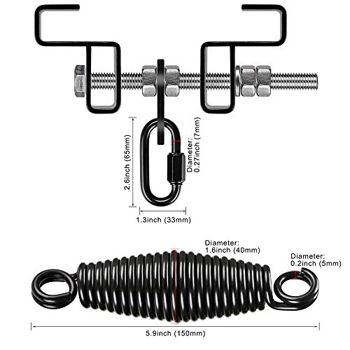 Dolibest Heavy Duty Steel Beam Hanger, Heavy Bag Mount, I Beam Heavy Bag Hanger for Punching Bag Hanger Boxing Muay Thai Training (with Spring) - color: A: I- beam hanger with Spring