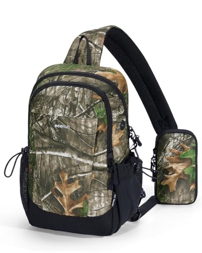 ECOHUB Crossbody Bags for Women Men, Anti-Theft RFID Blocking Sling Backpack with Sturdy SBS Zippers Water Resistant Chest Shoulder Bag Daypack with 9 Pockets Casual Outdoor Hiking, Camouflage - color: Camouflage, size: Medium