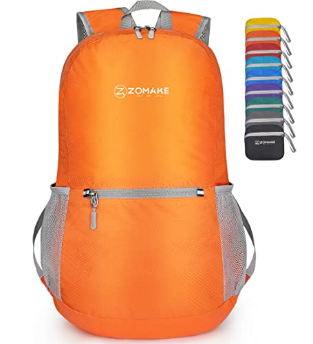 ZOMAKE Ultra Lightweight Hiking Backpack 20L, Packable Small Backpacks Water Resistant Daypack for Women Men(Orange) - color: Orange